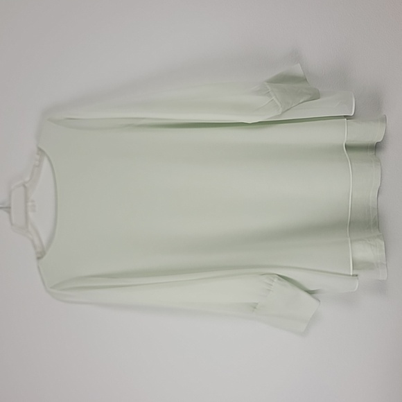 Soft Surroundings Pastel Light Green Chiffon Layered Women's Long Sleeve Top L - Picture 10 of 13
